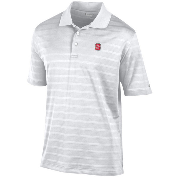 Golf Shirt - White - Textured Strip